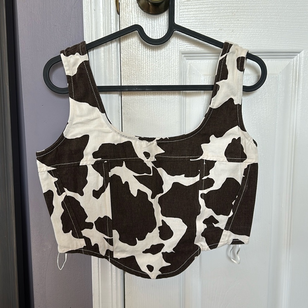 Cow print tank top